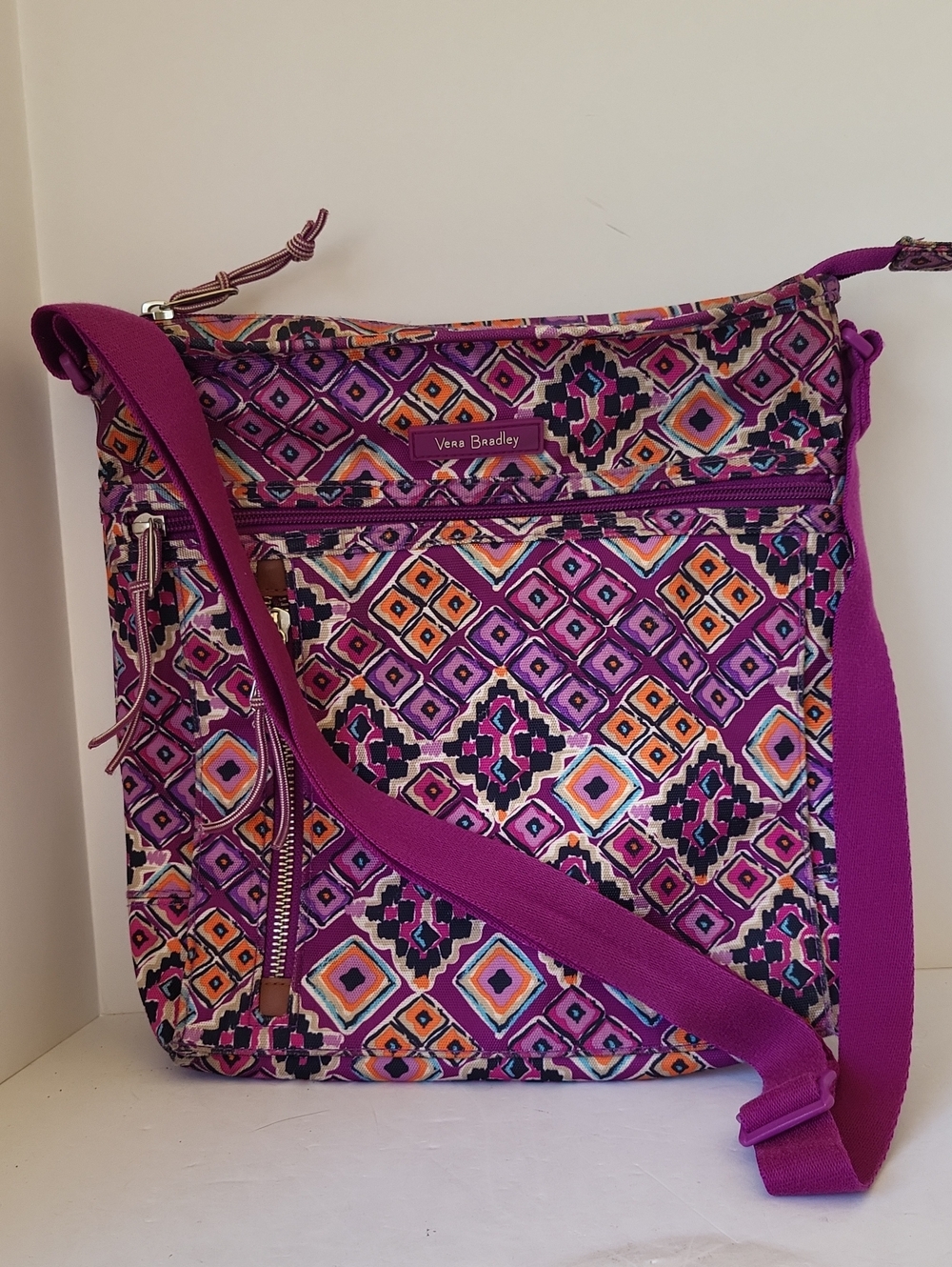 Vera Bradley Lighten Up Travel Ready Crossbody Bag Purple Dream Diamonds